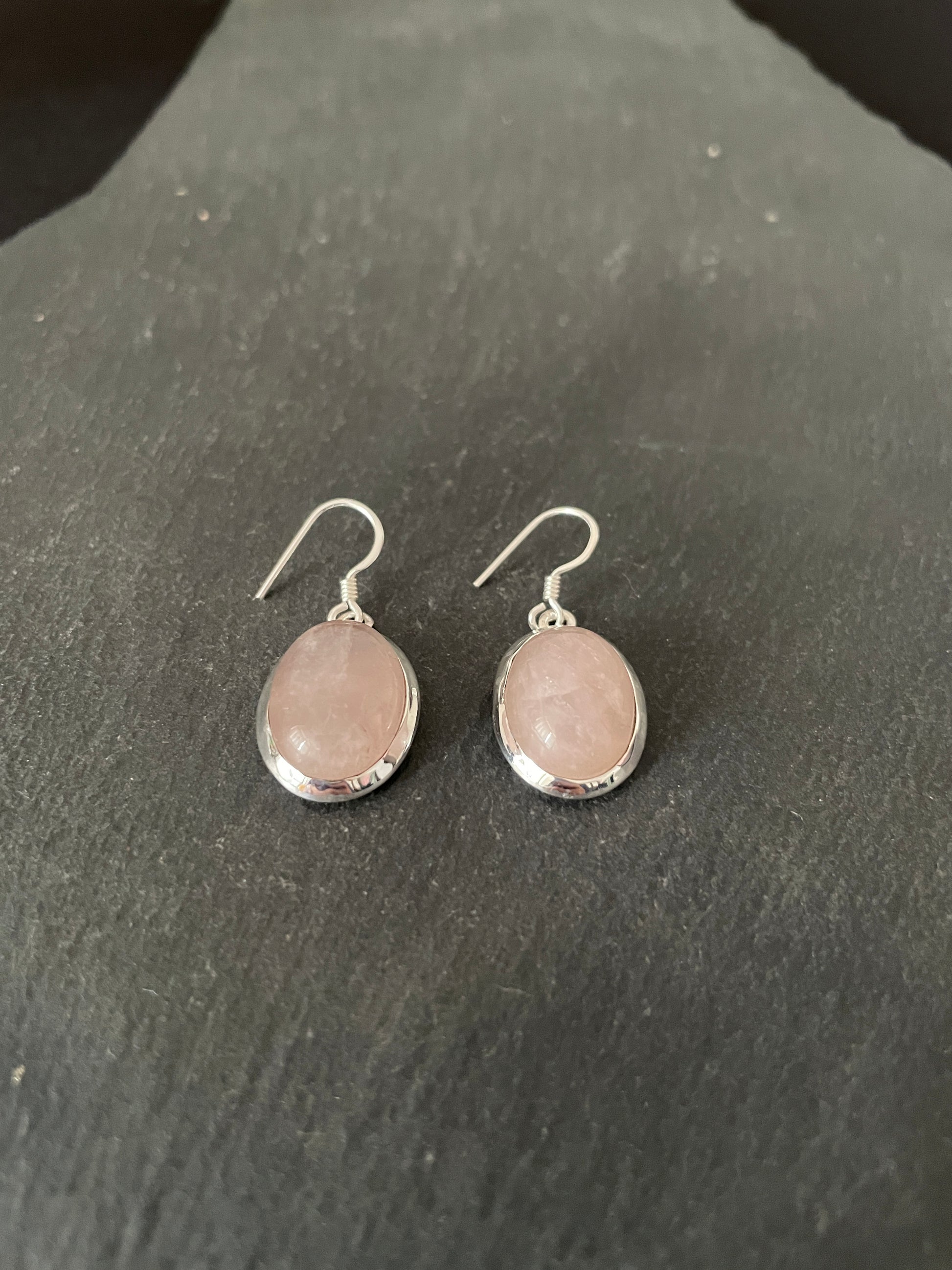 Rose Quartz Oval Earrings image 1