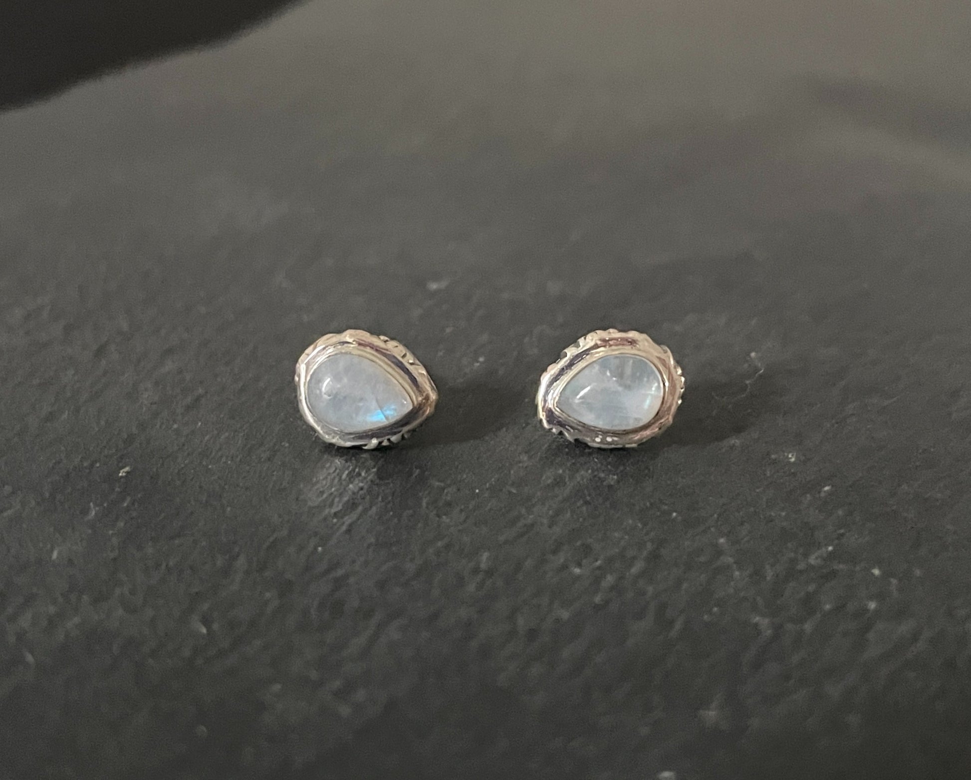 Moonstone Teardrop Stud Earrings image 0