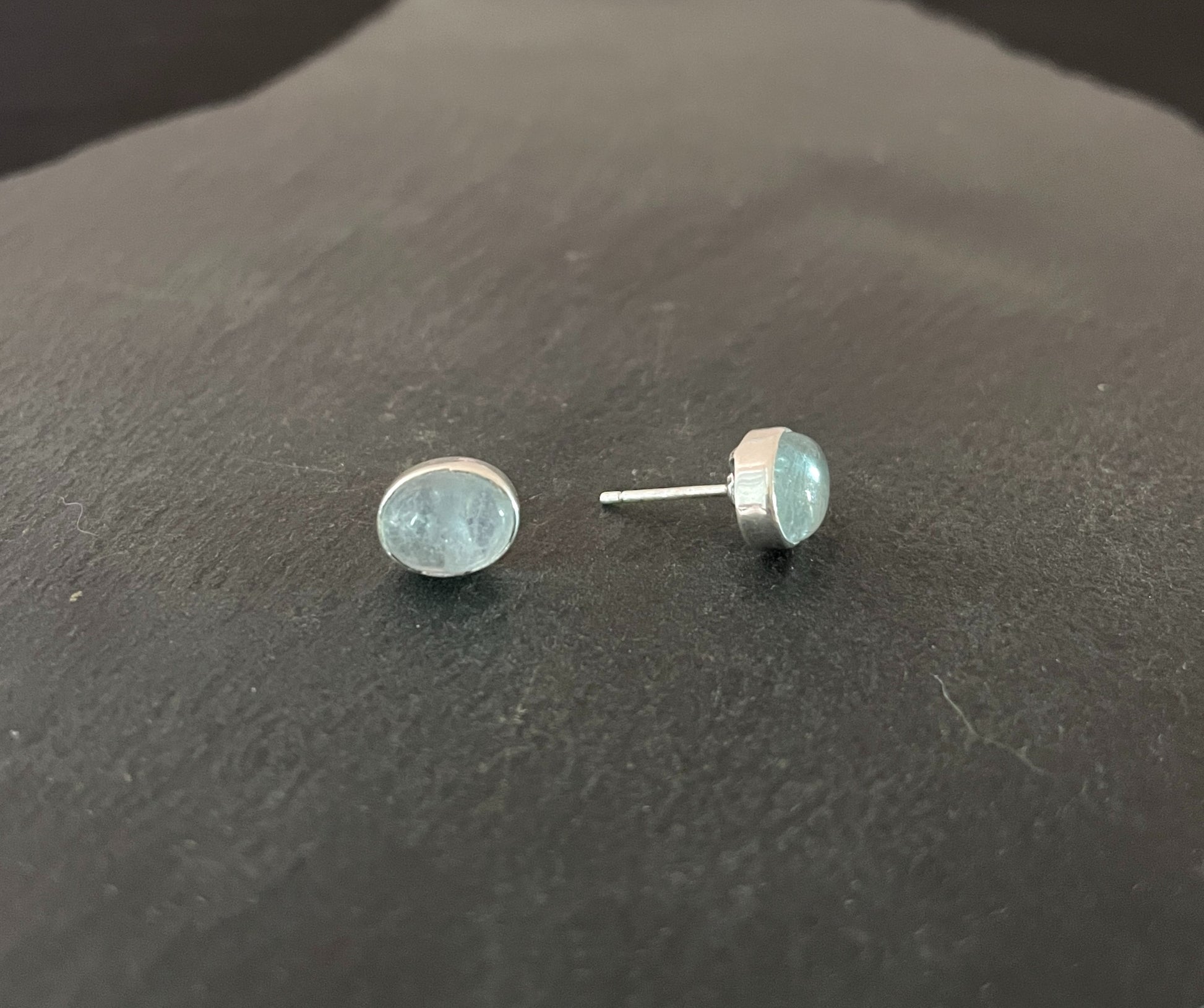 Aquamarine Oval Stud Earrings image 1