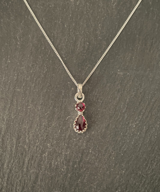 Garnet and Silver Pendant image 0