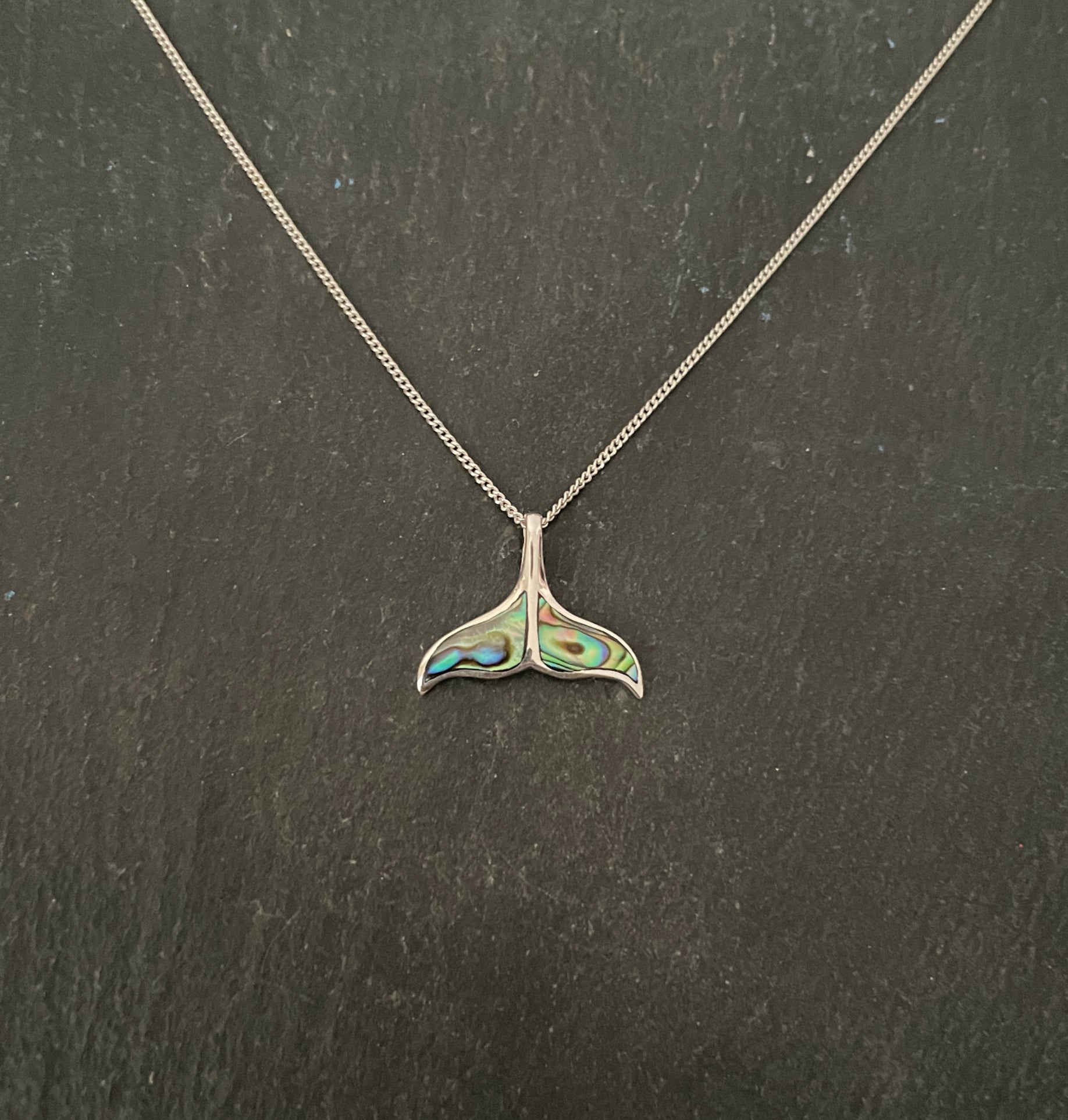 Paua Shell Whale Tail Pendant image 0