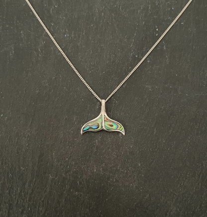 Paua Shell Whale Tail Pendant image 0