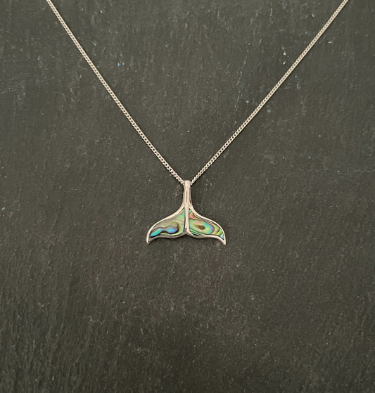 Paua Shell Whale Tail Pendant image 0
