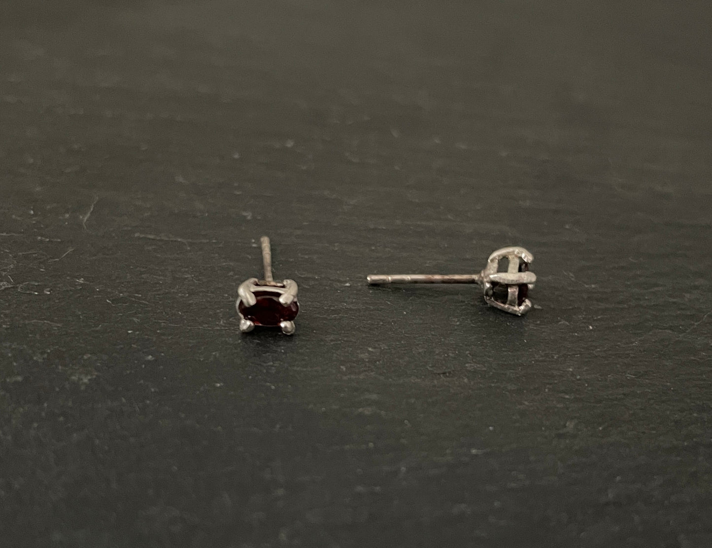 Garnet Oval Studs image 1