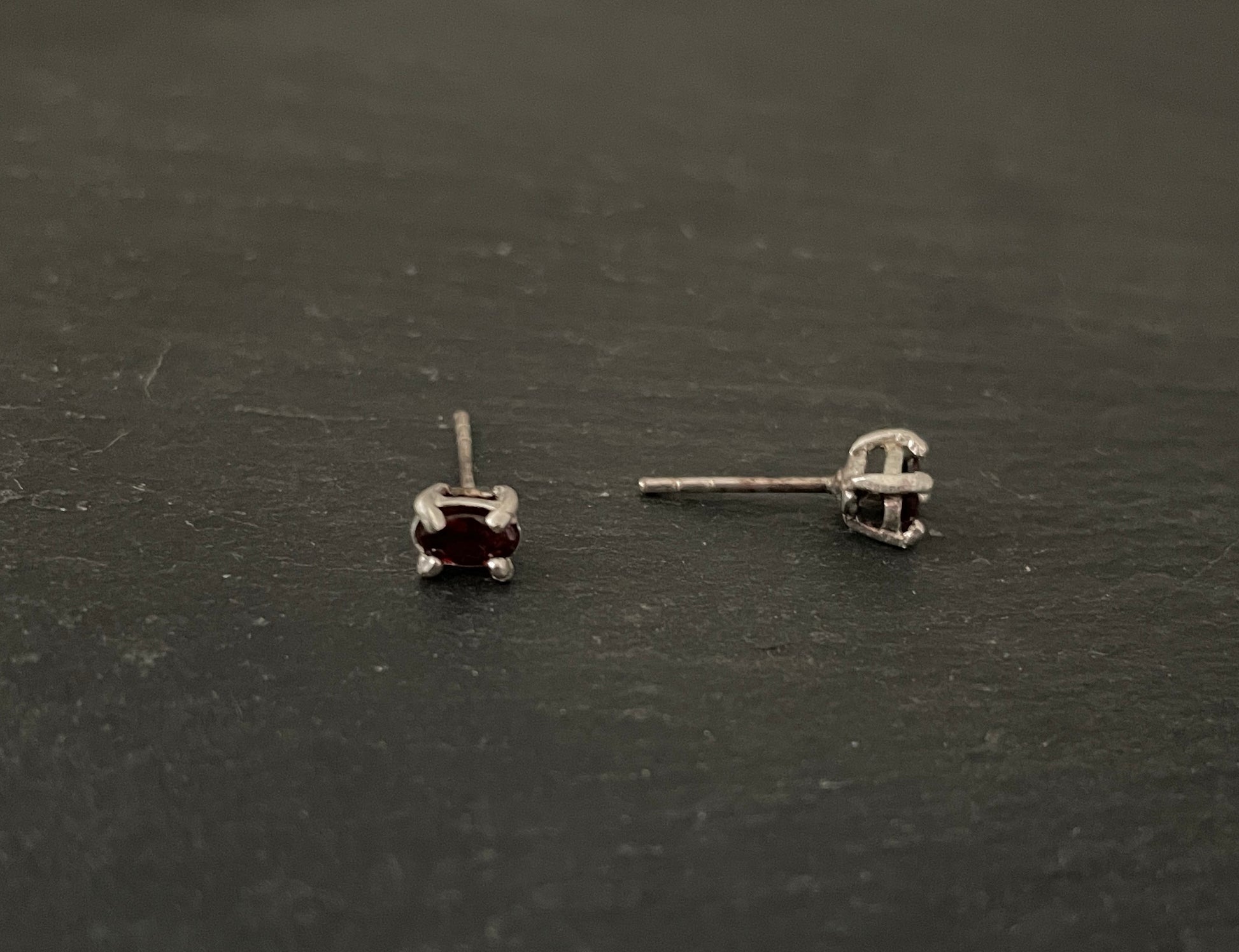 Garnet Oval Studs image 1