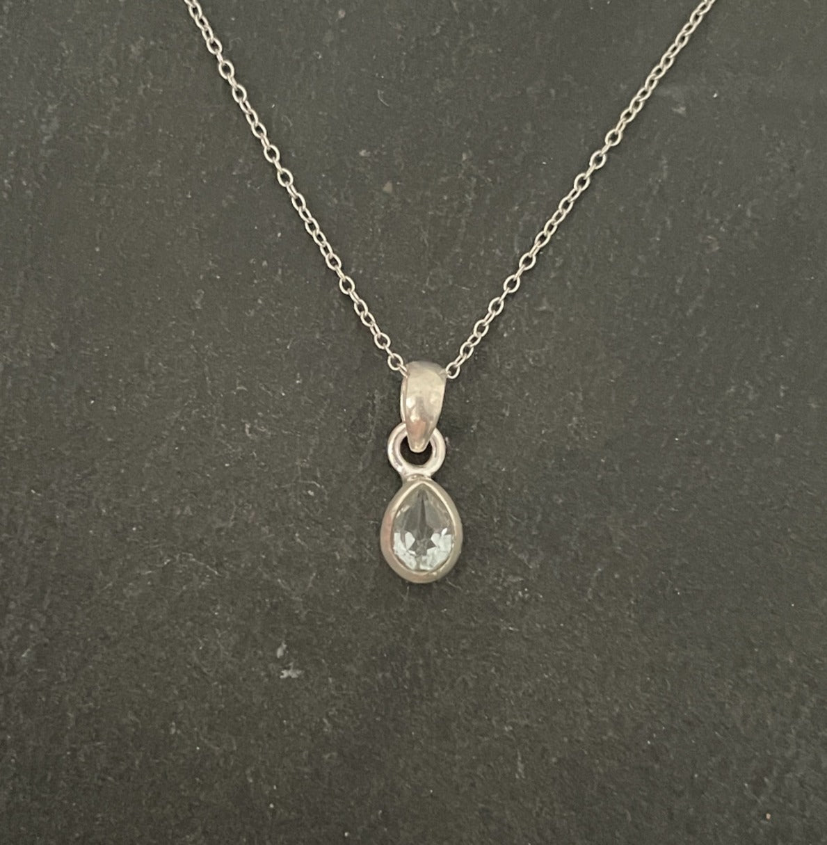 Blue Topaz Teardrop Pendant image 0