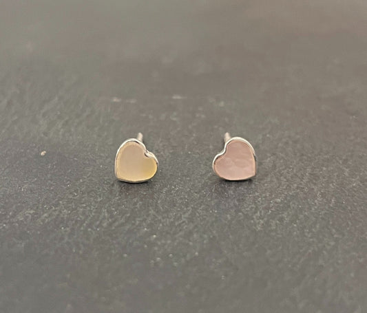Mother of Pearl Heart Stud Earrings image 0