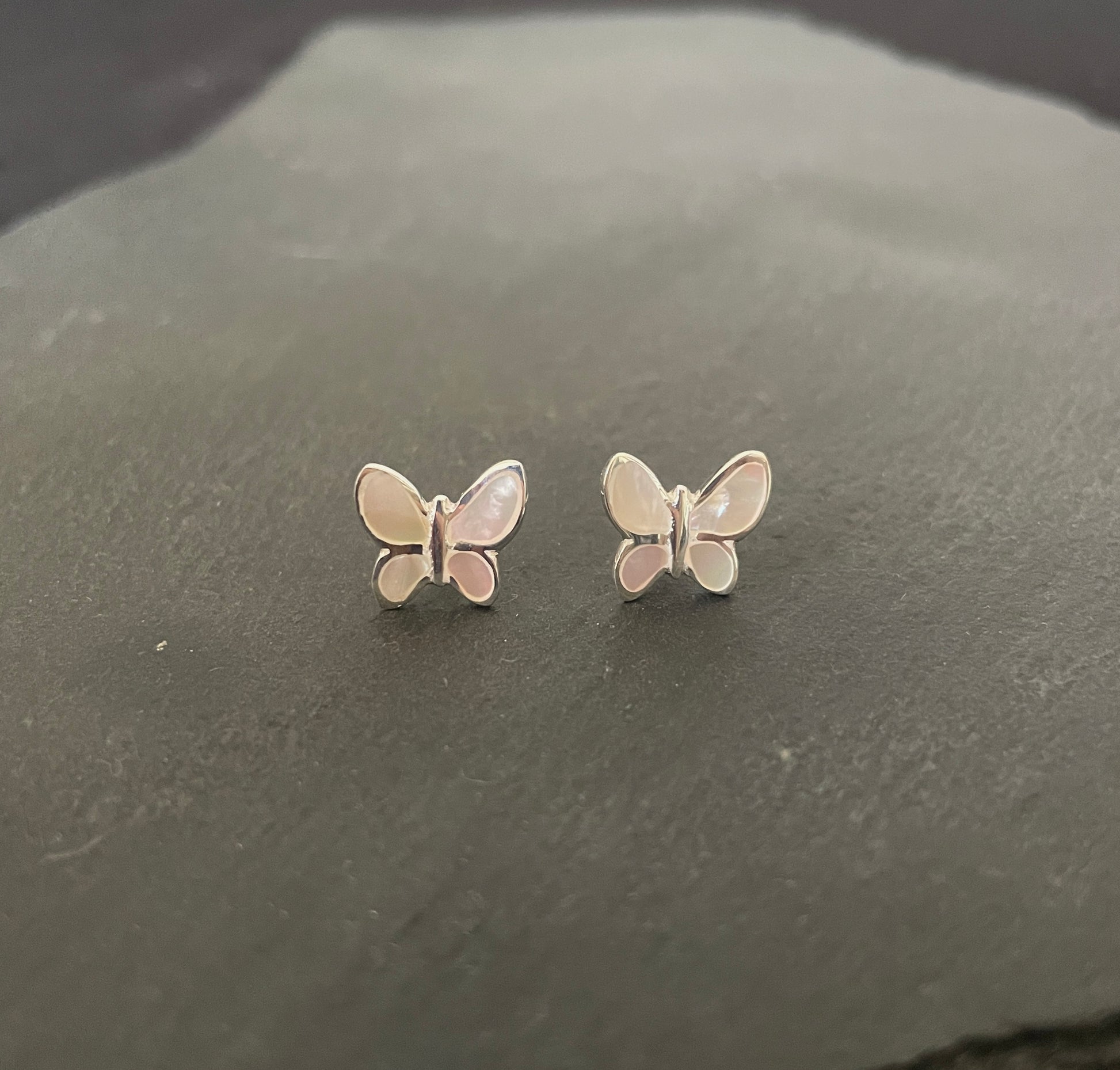 Mother of Pearl Butterfly Stud Earrings image 0
