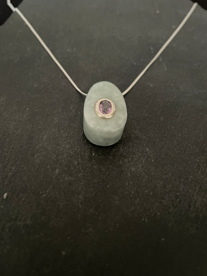 Jade and Amethyst Pendant image 1