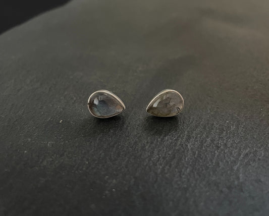 Teardrop Labradorite Stud Earrings image 0