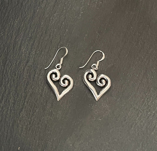 Silver Heart Earrings image 0