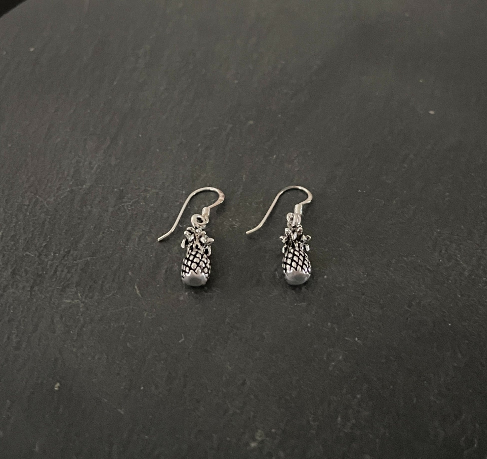 Silver Pineapple Earrings image 1