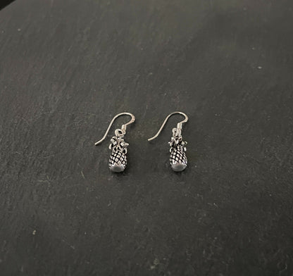 Silver Pineapple Earrings image 1