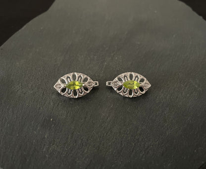 Peridot and Silver Stud Earrings image 0