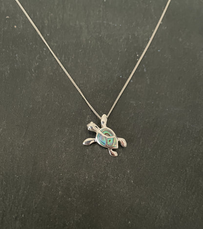 Paua Shell Turtle Pendant image 0