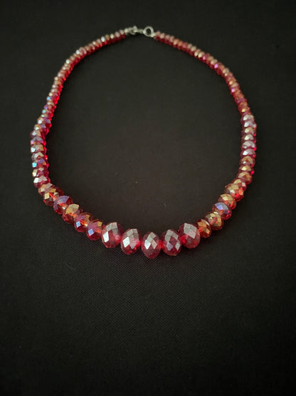 Red Crystal Bead Necklace image 0