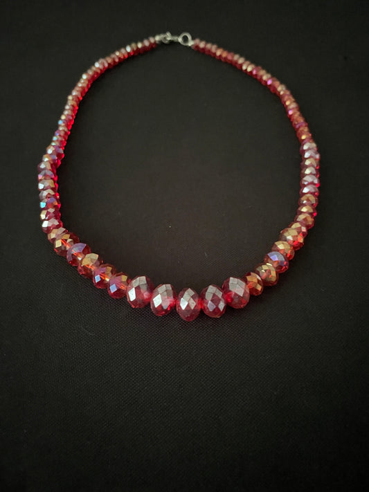 Red Crystal Bead Necklace image 0