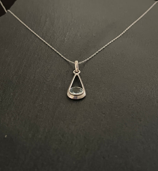 Blue Topaz and Silver Pendant image 1