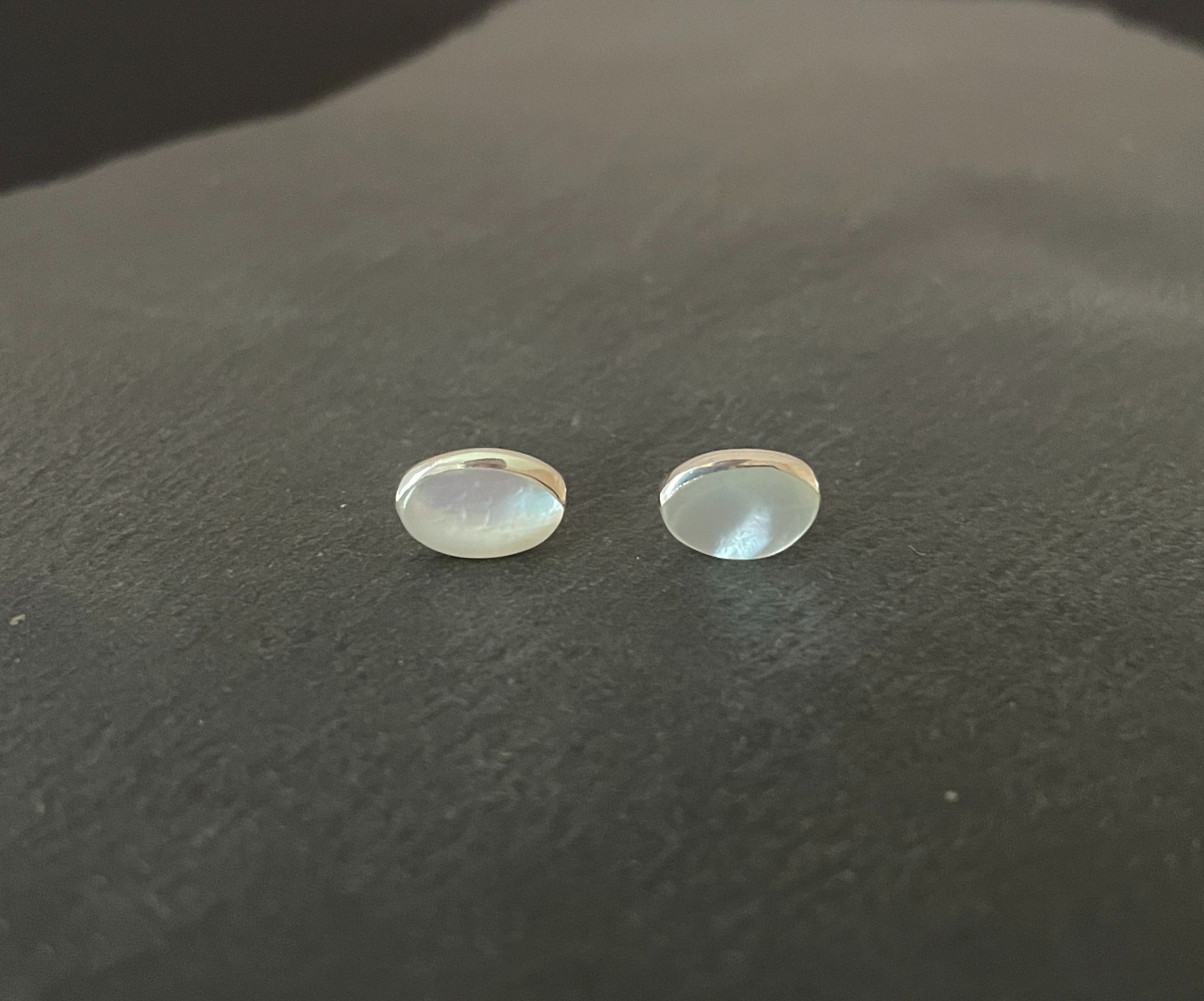 Mother of Pearl Oval Stud Earrings image 0