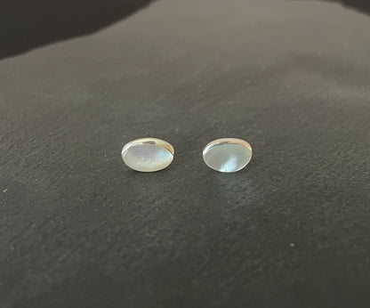 Mother of Pearl Oval Stud Earrings image 0