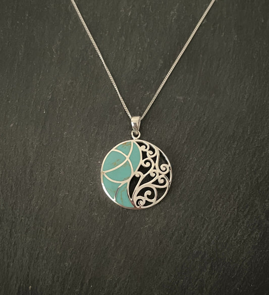 Turquoise and Silver Pendant image 0