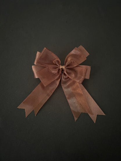 Brown and Navy Bow Hair Clips image 1