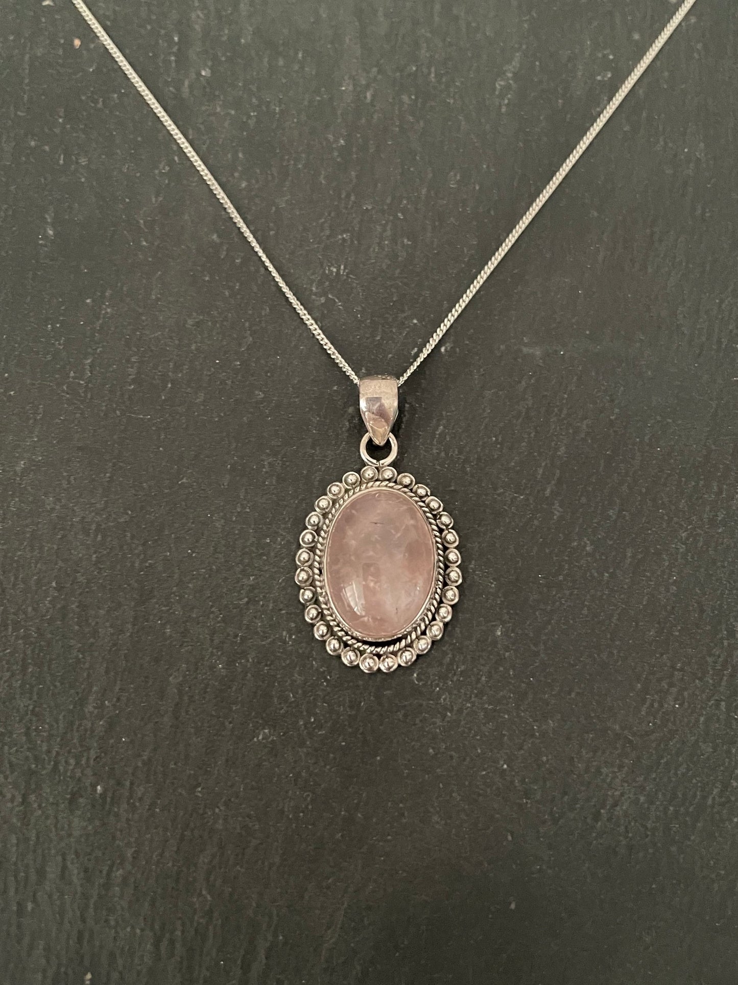 Rose Quartz Oval Pendant image 0