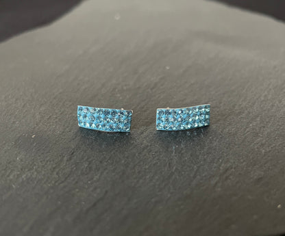 Cubic Zirconia Rectangle Stud Earrings image 6