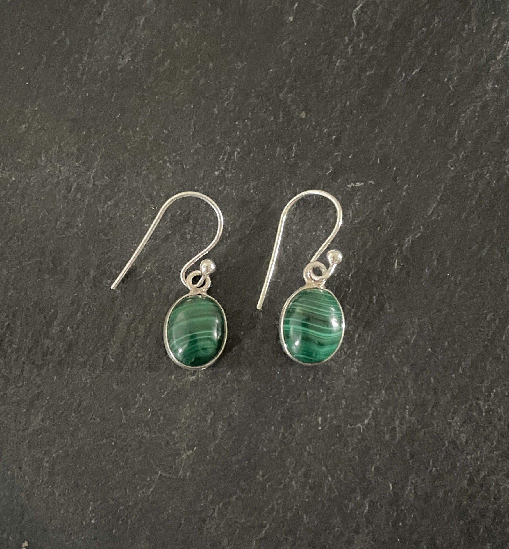 Malachite Oval Earrings image 0