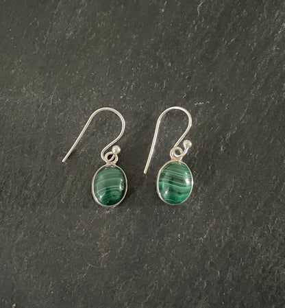 Malachite Oval Earrings image 0