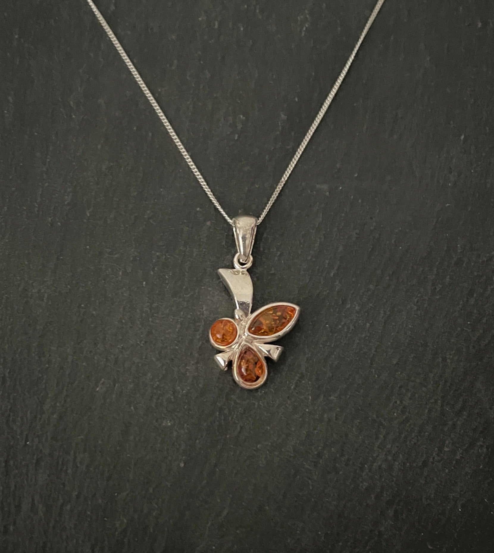 Amber and Silver Pendant image 0