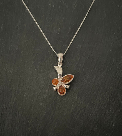 Amber and Silver Pendant image 0