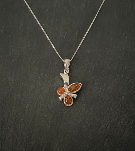 Amber and Silver Pendant image 0