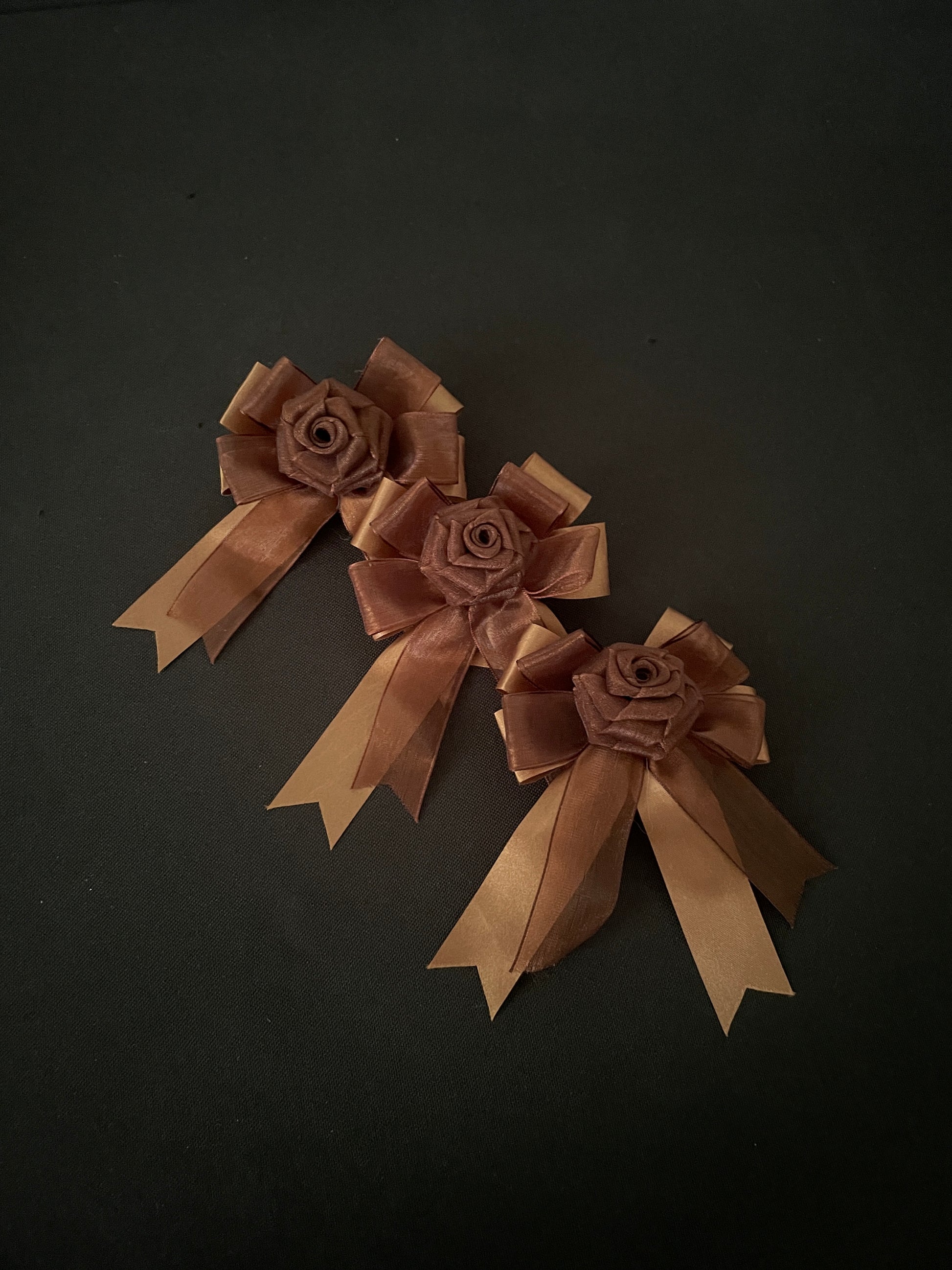 Brown Bow Hair Clips image 0