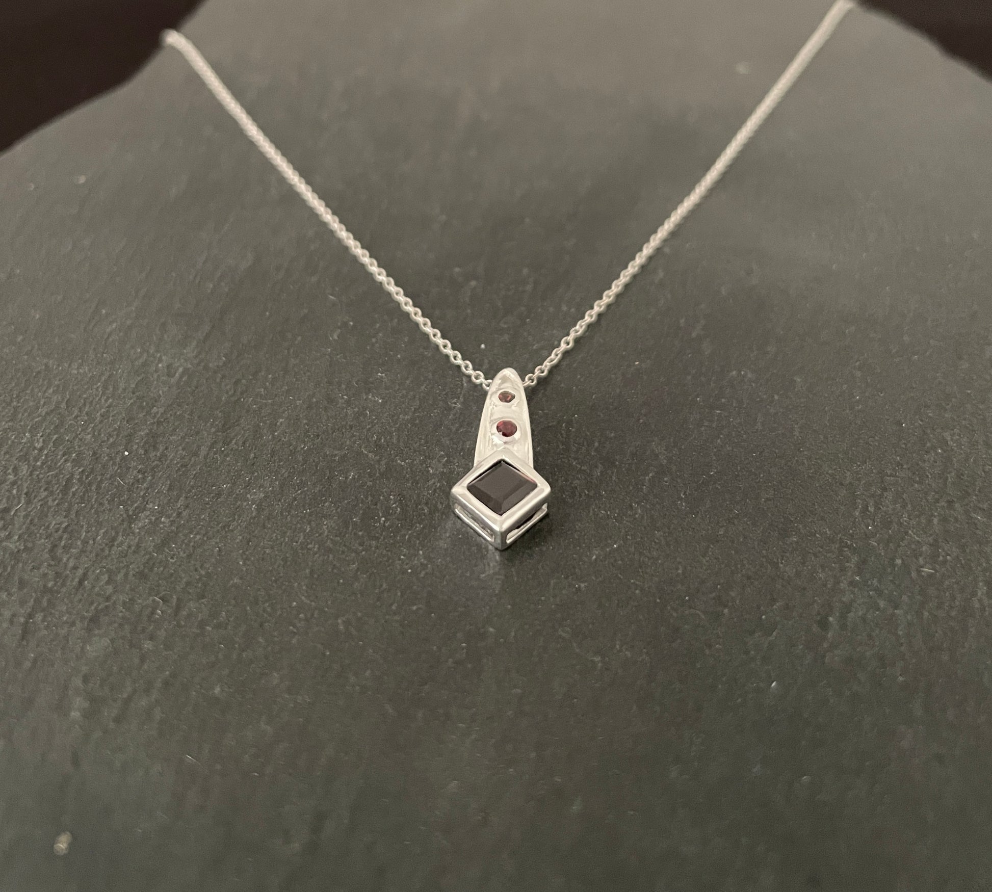 Three Stone Garnet Pendant image 1