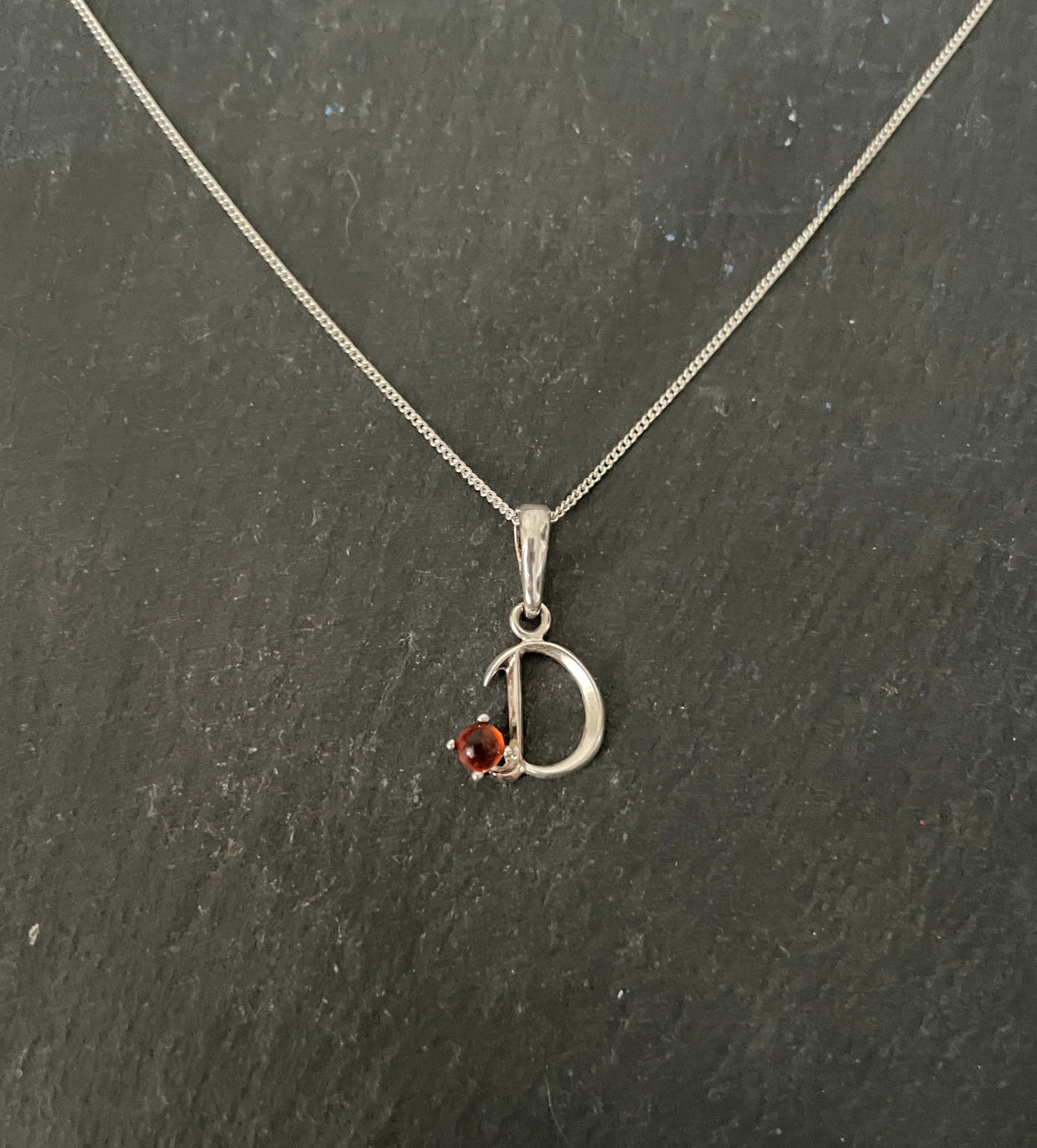 Letter D Amber Pendant image 0