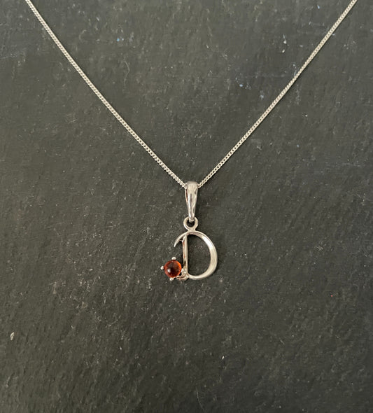 Letter D Amber Pendant image 0