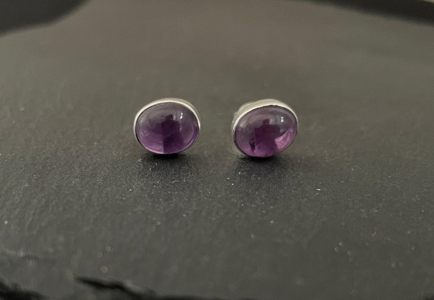 Amethyst Oval Stud Earrings image 0