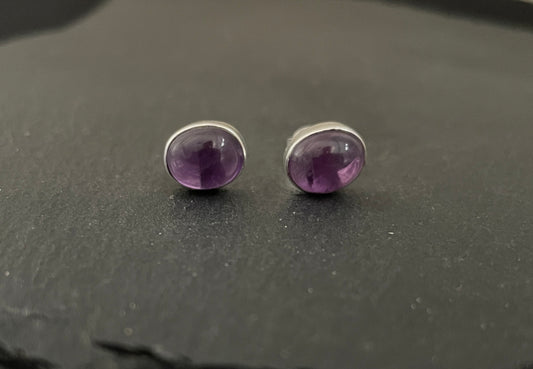 Amethyst Oval Stud Earrings image 0