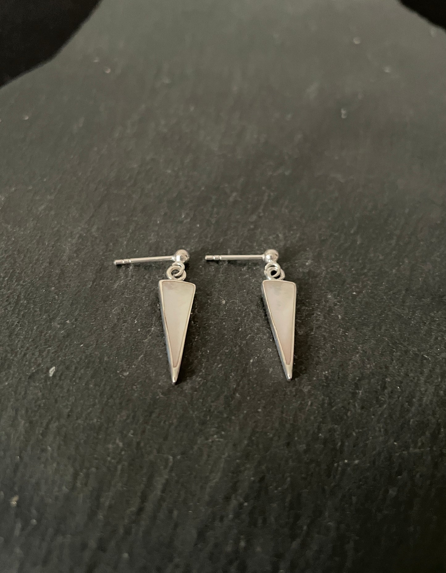 Mother of Pearl and Silver Stud Earrings image 1