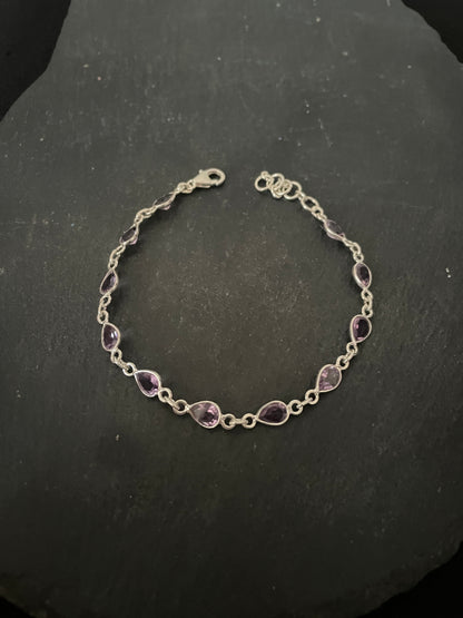 Teardrop Amethyst Bracelet image 1