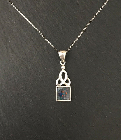 Mosaic Opal and Silver Pendant image 0