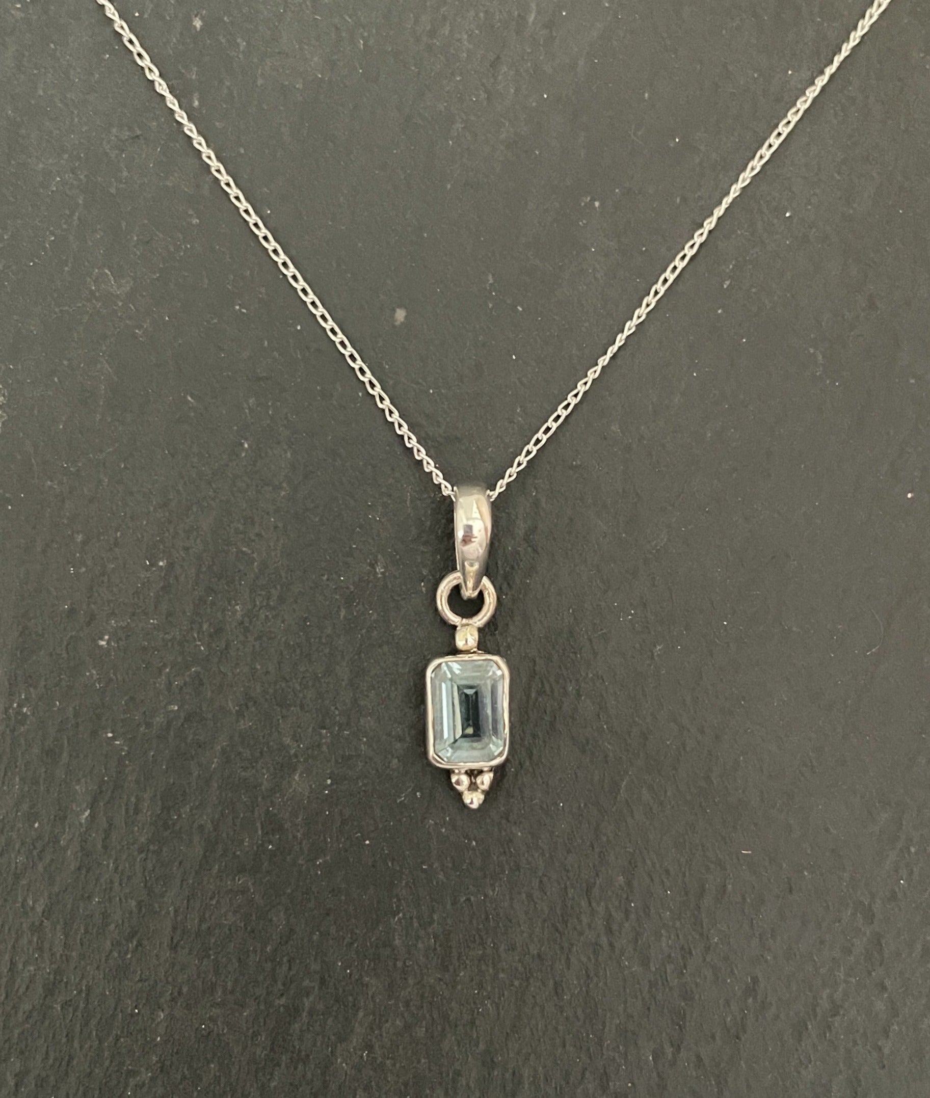 Rectangle Blue Topaz Pendant image 0