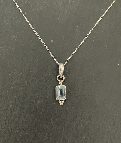 Rectangle Blue Topaz Pendant image 0