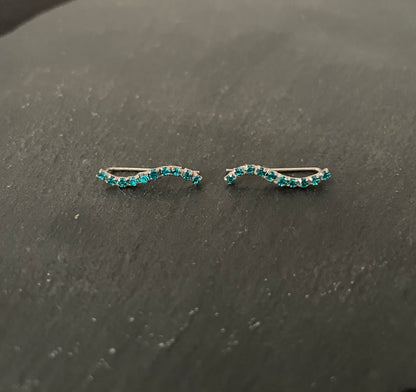 Cubic Zirconia Single Row Wave Ear Climbers image 7