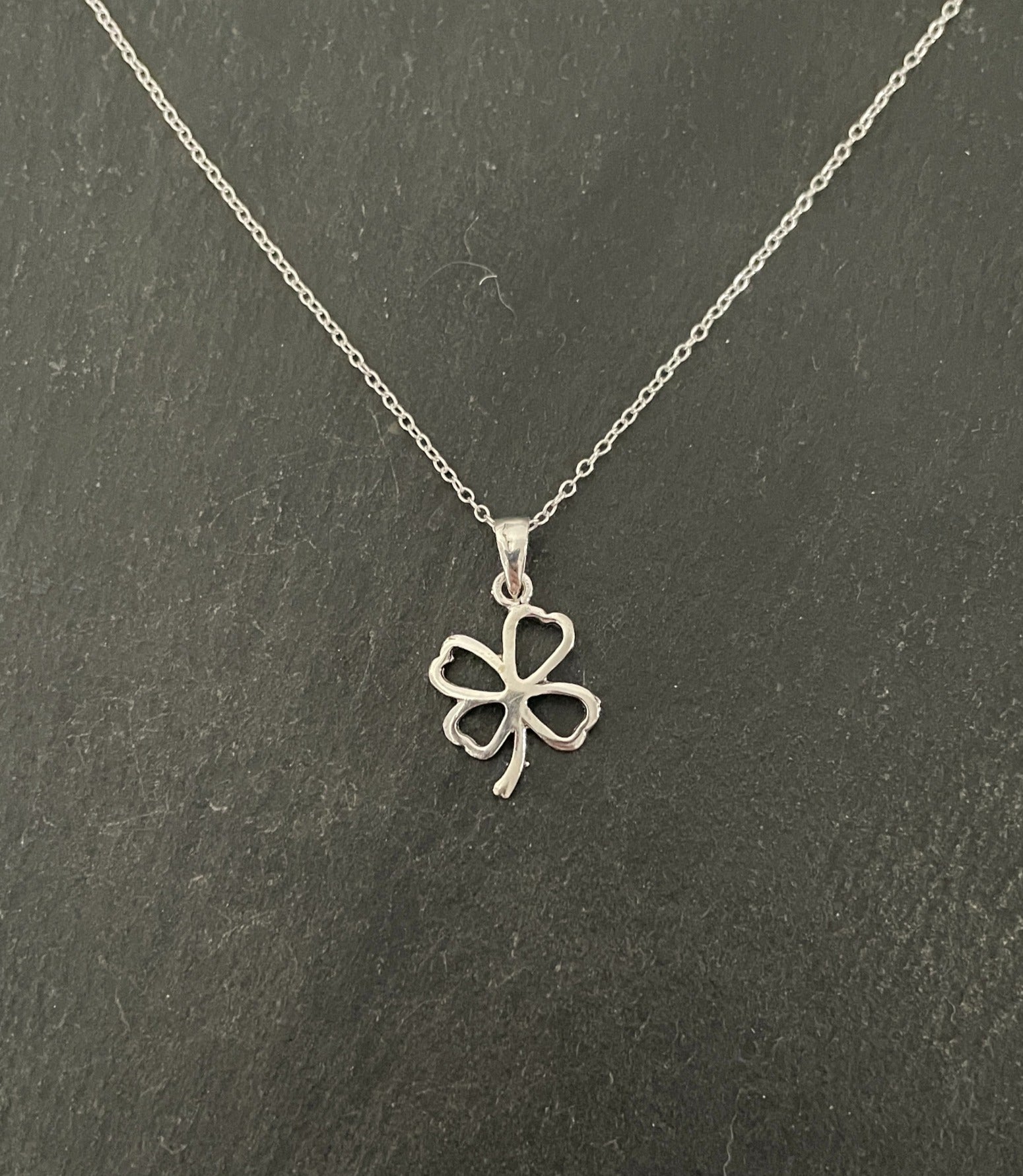 Four Leaf Clover Silver Pendant image 0
