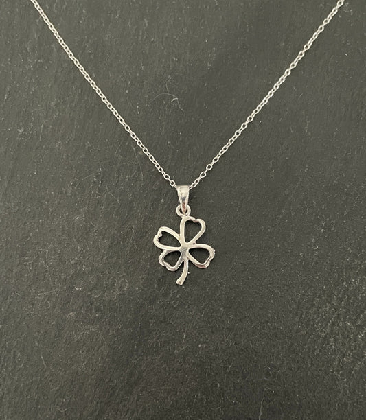 Four Leaf Clover Silver Pendant image 0