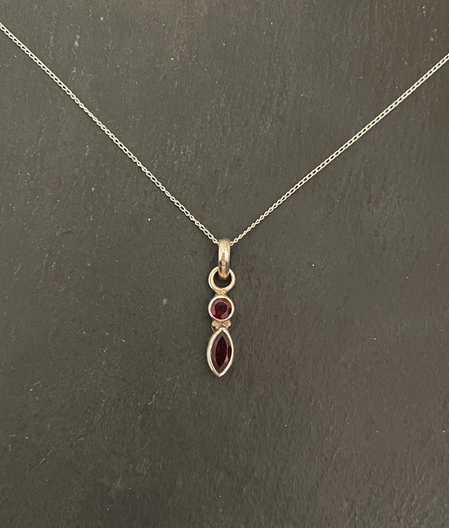 Two Stone Garnet Pendant image 0