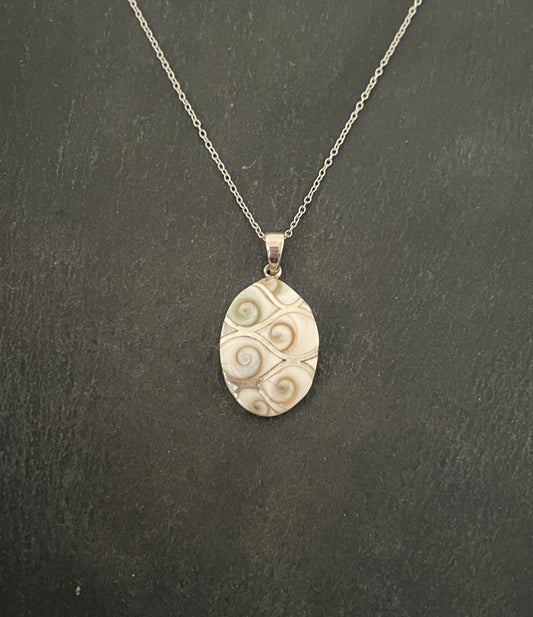 Shiva Shell and Silver Oval Pendant image 0
