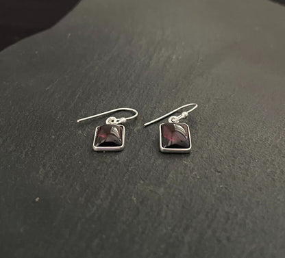 Garnet Rectangle Earrings image 1